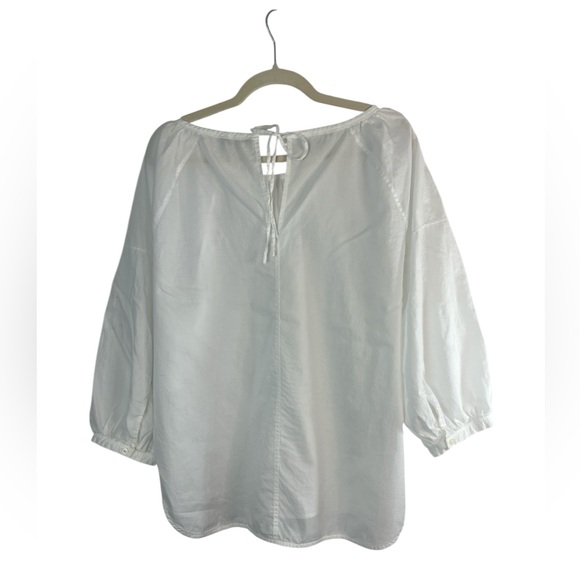 Everlane White Cotton Cottagecore Prairie Blouse Peasant Top 12 Boho Romantic - Picture 5 of 6